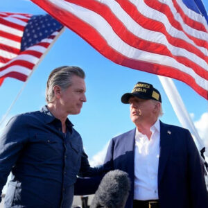 California Gov Hugs Trump Gold Dark MAGA 45 47 Hat