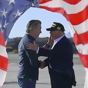 Trump embraces Newsom Gold Dark MAGA Hat 13 Trump embraces Newsom Gold Dark MAGA Hat