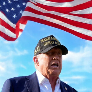 Trump in LA - Gold Dark MAGA 45 47 Hat